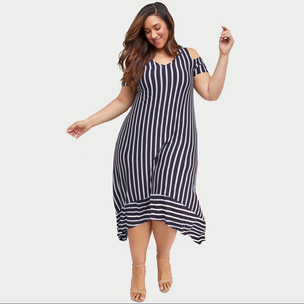 Cute Lane Bryant Cold-Shoulder Knit Maxi Dress